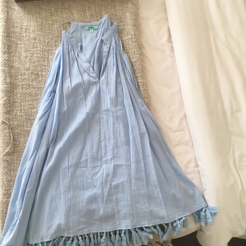 Blue tassel swing dress